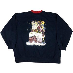 Vintage 90s Erika‎ Christmas Santa Claus Sweatshirt Women’s Size Large